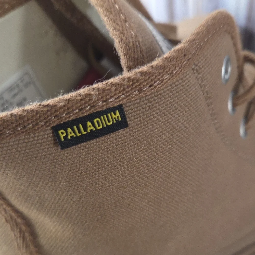 Palladium Unisex Brown Canvas Lace-Up Boots 11M 12.5W